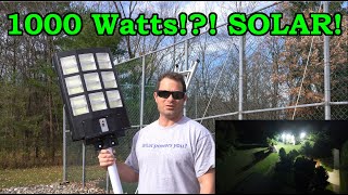 ✅ WHAT 1000W Solar LED Street Light Lets Test This Out  Compare To Hardwired 150W LED [upl. by Eirased623]