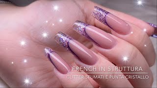 TUTORIAL  French Inversa  Glitter Sfumato et Punta effetto Vetro  Crispynails ♡ [upl. by Margreta]