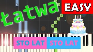 🎹 Sto lat sto lat niechaj żyją nam  Piano Tutorial łatwa wersja 🎵 NUTY W OPISIE 🎼 [upl. by Sven990]