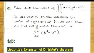 Liouvilles Extension of Dirichlets theorem in hindi  PROBLEM 3  INTEGRAL CALCULUS [upl. by Jegar]