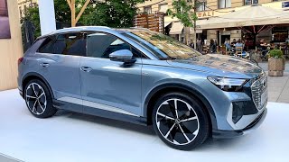 NEW Audi Q4 40 etron 2022  FIRST details walkaround amp PRICE S line [upl. by Earahc]