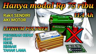 Cara membuat AKI MOTOR dari bekas baterai TABLET  TAB tidak nyampai 100 rb lithium polymer [upl. by Aiahc946]