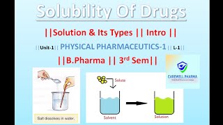 Solubility of Drugs  Physical pceutics L1 Unit 1 Bpharma 3rd sem Carewell Pharma [upl. by Corinna879]