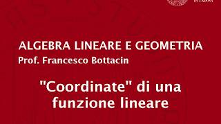 quotCoordinatequot di una funzione lineare [upl. by Cosetta]