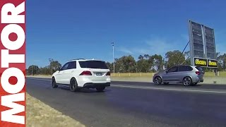 BMW X5 M vs MercedesAMG GLE 63 S drag race [upl. by Dincolo]