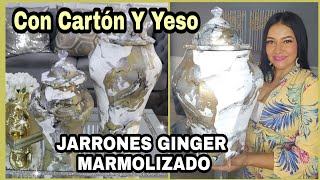 CREA TUS PROPIOS JARRONES GINGER EN TENDENCIA MARMOLIZADO [upl. by Chiang]