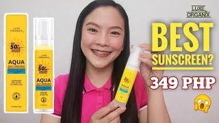 Luxe Organix Aqua Daily Sunscreen REVIEW  ALL ABOUT SUNSCREEN [upl. by Farris]