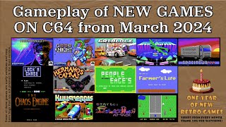 Gameplay of New C64 Games from March 2024 [upl. by Neumark]