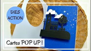 TUTO CARTES de NOEL  CARTE POP UP 2 façons  Avec des dies ACTION  Parfait pour Noël  DIY Scrap [upl. by Louise]