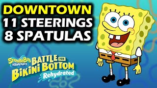 Downtown Walkthrough All Steering Wheels amp Golden Spatula Locations  Spongebob Rehydrated [upl. by Ytirehc]