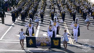 North Carolina AampT marching band makes appearance in the 2024 Rose Parade [upl. by Asiulairam]