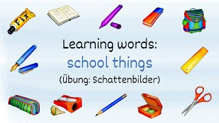 Englisch lernen school things Lernvideo für die Grundschule [upl. by Aicram]