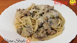 Spaghetti con crema di funghi [upl. by Kenwee527]