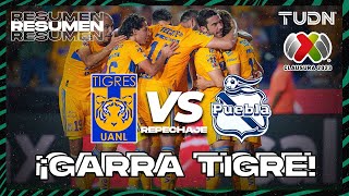 Resumen  Tigres Vs Puebla  CL2023  REPECHAJE  TUDN [upl. by Wolfie558]