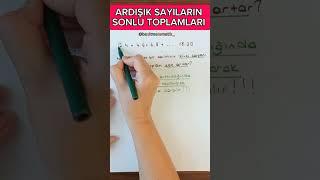 ARDIŞIK SAYILARIN SONLU TOPLAMLARI ardışıksayılar temelkavramlar [upl. by Waxler]