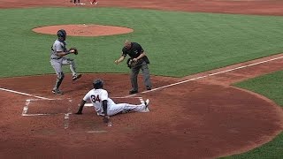 DETBOS Cespedes throws out Papi at the plate [upl. by Whitaker]