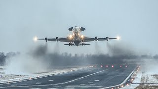 BOEING 707 DEPARTURE WITH AMAZING SOUND  EUROFIGHTER TOUCH AND GO 4K [upl. by Nerrawed]