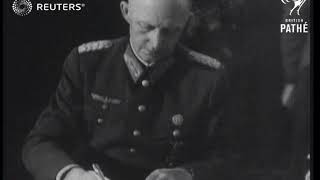 The signing of the unconditional German surrender 1945 [upl. by Ahsinra]