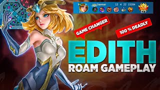 Edith Gameplay Roam 2024  Edith Best Tank Build 2024  Edith Best Build 2024  Edith Best Emblems [upl. by Fania]