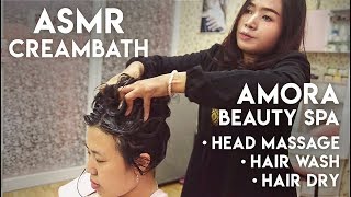 💆🏻‍♀️ ASMR Relaxing Creambath Massage  Amora Beauty Spa [upl. by Thurlough]