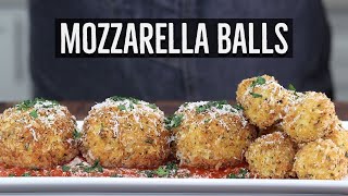 Crispy Fried Mozzarella Balls with Homemade Marinara [upl. by Olen]