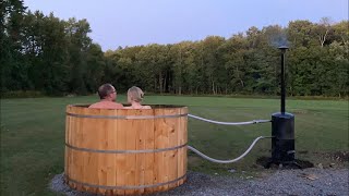 Cedar Hot Tub with Wood Boiler [upl. by Benedix]