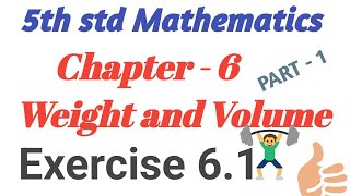 5th std Mathematics  Chapter6 Weight and Volume Exercise 61  English Medium  Entrance Exam Qs [upl. by Niveek777]