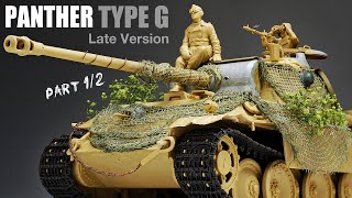 Panther Type G Late Version  Part 1  135 Tamiya  Tank Model   model building [upl. by Ailekat803]