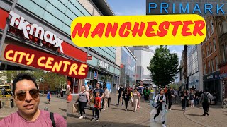 Manchester City Centre amp Piccadilly Gardens  Street Food Shopping Sunny Weather UK Life [upl. by Dadelos]