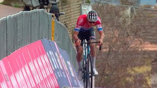 TirrenoAdriatico highlights Epic Van der Poel ride [upl. by Lyrad]