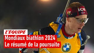 Mondiaux biathlon 2024  Johannes Boe champion du monde sur la poursuite triplé norvégien à la clé [upl. by Reitman]