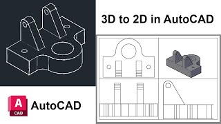 How to Convert 3D to 2D in AutoCAD  AutoCAD 2024 [upl. by Delgado371]