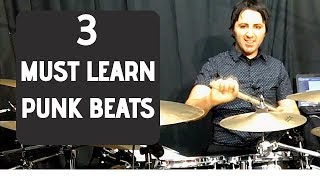 3 Punk Rock Beats Every Drummer Must Know  Drum Lesson [upl. by Royden891]