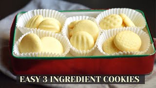 Easy 3 ingredient cookies3 ingredient sugar cookiesButter Cookie RecipeEasy Cookie Recipe [upl. by Federico]