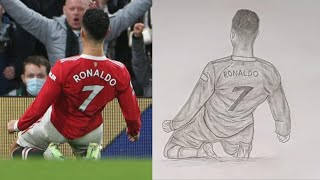 how to Draw Ronaldos Exciting Goal Celebration [upl. by Eichman]