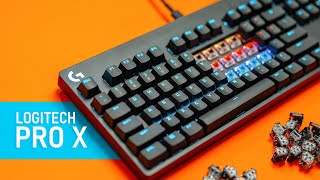 SWAPPABLE Switches Logitech G PRO X Keyboard Review [upl. by Rivalee]