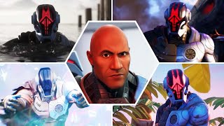 Evolution of The Foundation Dwayne Johnson in All Fortnite Trailers amp Cutscenes [upl. by Suvart207]