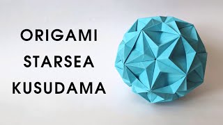 Origami STARSEA KUSUDAMA by Tomoko Fuse  How to make a paper kusudama [upl. by Gulgee]