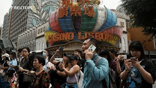 Mainland Chinese tourists flock to Macau for holiday [upl. by Lleynad]