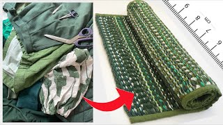 How to Weave Rug from Old Clothes ♻️ [upl. by Mayer565]