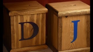 Wood Bank Build  simple pallet wood gift idea [upl. by Ardnauqal]