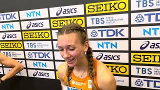 Femke Bol explains her fall at end of 2023 Worlds mixed relay [upl. by Erina891]