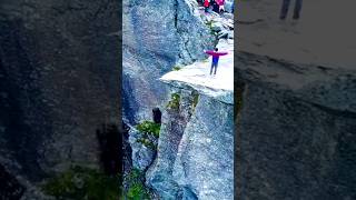 quotTrolltunga Norway The Most Dangerous amp Iconic Hike in the World 🏞️😱 Shortsquot [upl. by Anatollo]