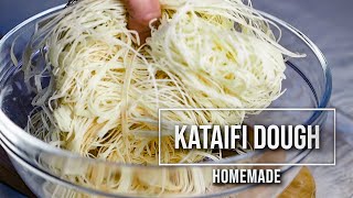 Homemade kataifi dough Quick and easy kataifi dough Where to find kataifi dough [upl. by Colyer]