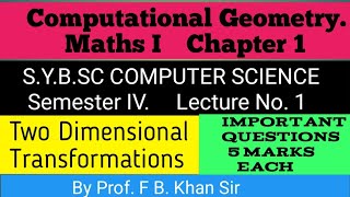 Important question type on Computational Geometry Chapter 1 Two Dimensional Transformations [upl. by Eerrahs]