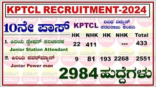 KPTCL Lineman Recruitment 2024  KPTCL Recruitment 2024 Kannada  KPTCL Junior Powerman Recruitment [upl. by Yelena]