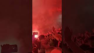 Aberdeen fans pyro show before rangers at home aberdeenfc football [upl. by Airamas]