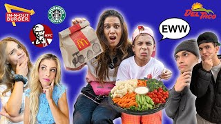 We Let FAMOUS YOUTUBERS Decide What We EAT For 24 Hours 🤢  The Royalty Family [upl. by Adelind]