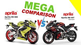 Aprilia RS 660 vs Aprilia RS 457  MEGA COMPARISON  Bike Info [upl. by Loretta]