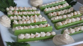 Cream Cheese Stuffed Celery Tasty amp Quick Recipes [upl. by Kcyred]